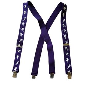 😊 Purple suspenders with winter sports designs